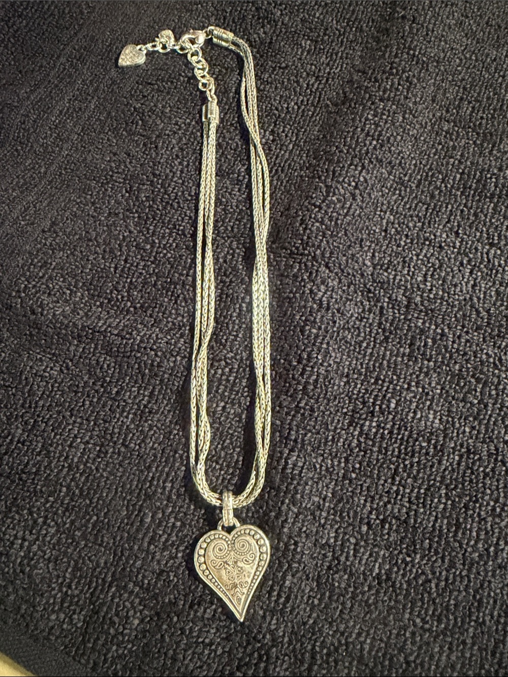 Brighton Silver Filigree Heart Multi-Strand Necklace